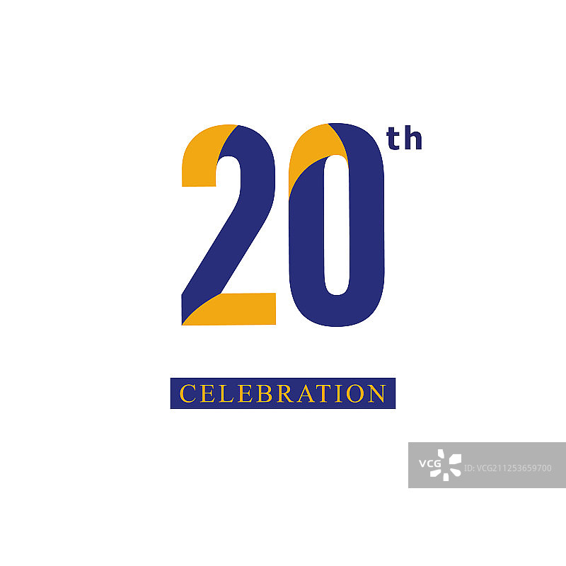 20周年庆典橙蓝色背景图片素材