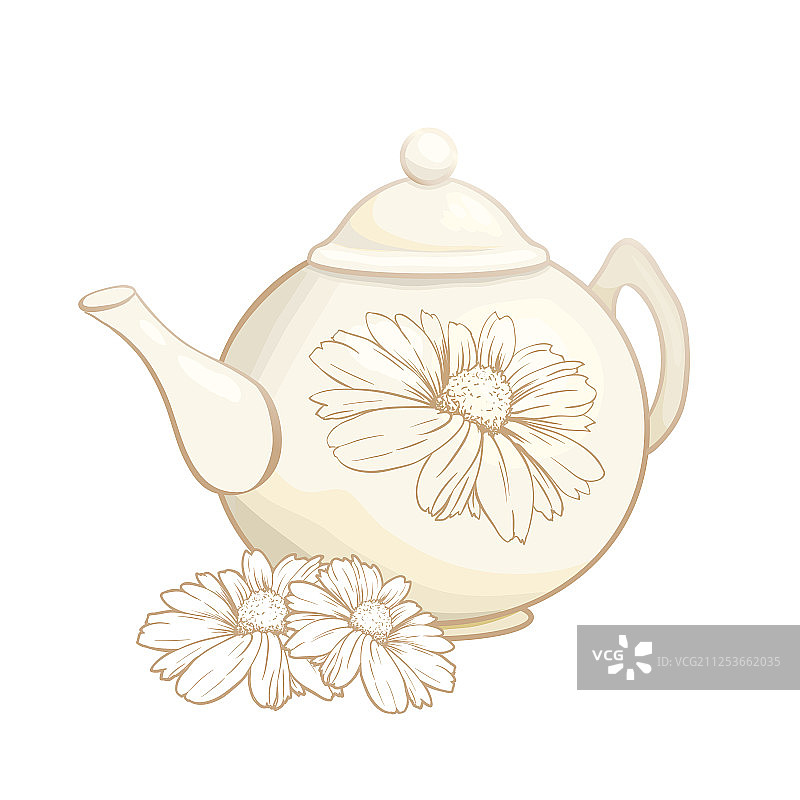 薄荷茶瓷壶和茶杯图片素材