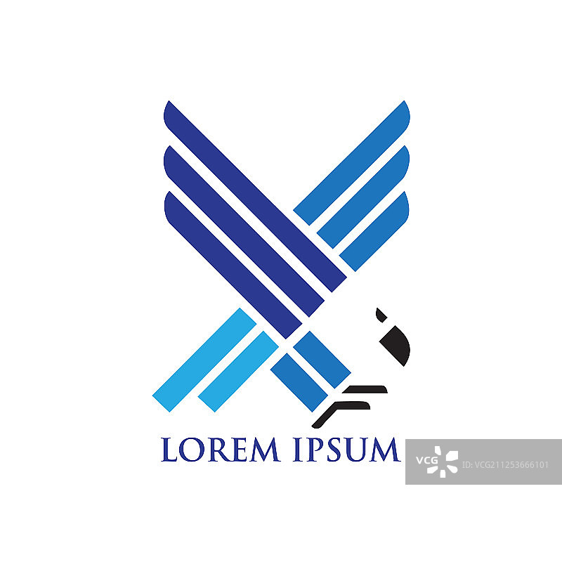 抽象蓝色猎鹰标志图片素材