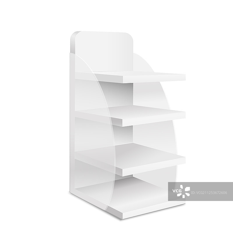 逼真3D白色纸板零售模型图片素材