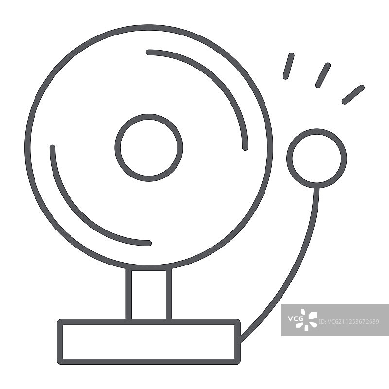 火警细线图标：警告和紧急情况图片素材