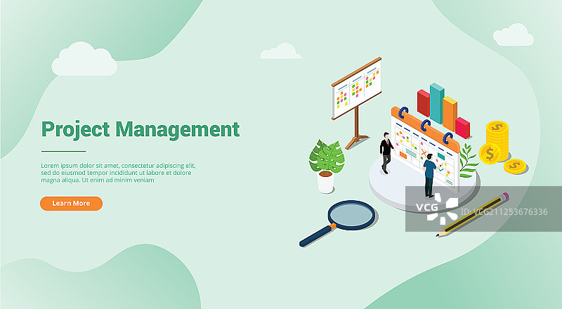 2.5D项目管理概念图片素材