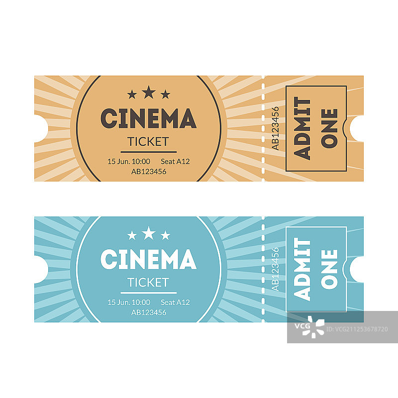 卡通彩色样机模板票券套装图片素材