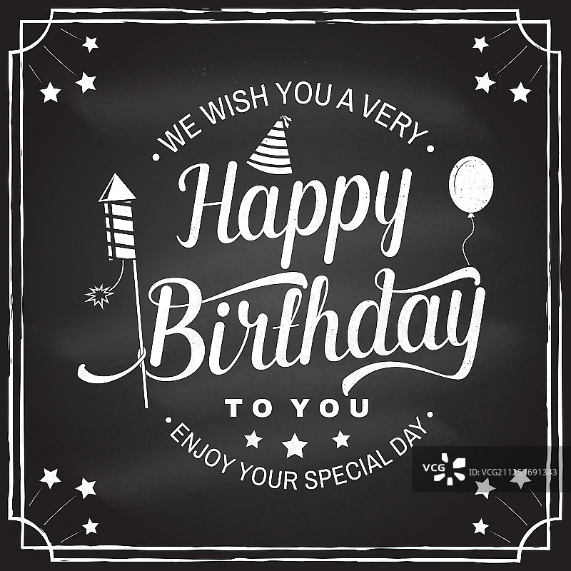 祝你生日快乐印章徽章图片素材