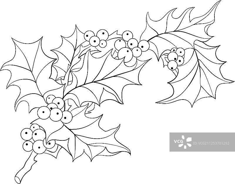 可爱的圣诞早午餐涂色书页图片素材