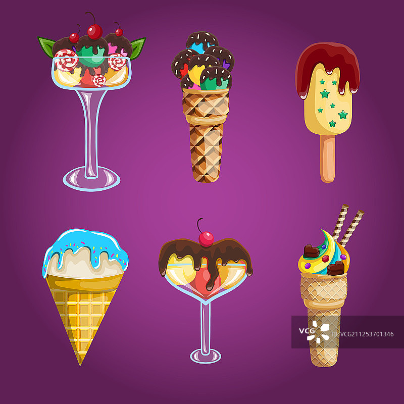 不同口味冰淇淋大合集图片素材