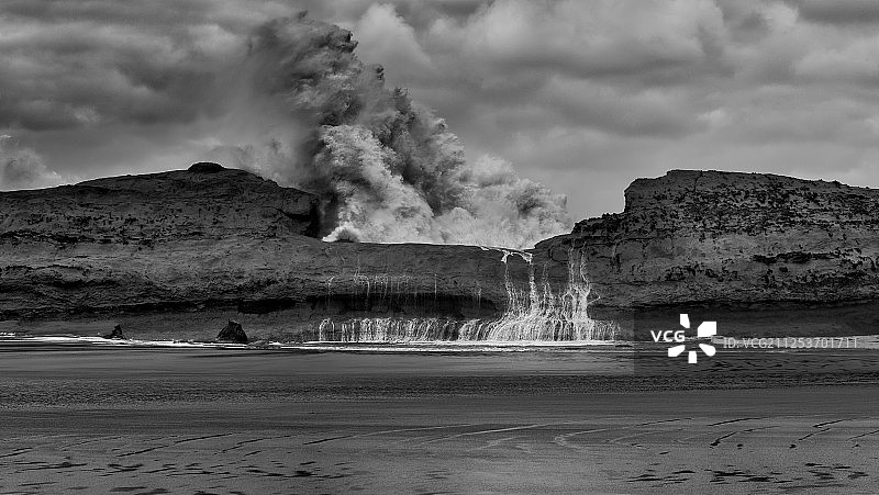 飓风帕姆侵袭新西兰城堡角图片素材