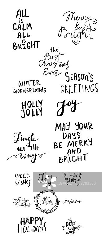 圣诞手写字母合集图片素材