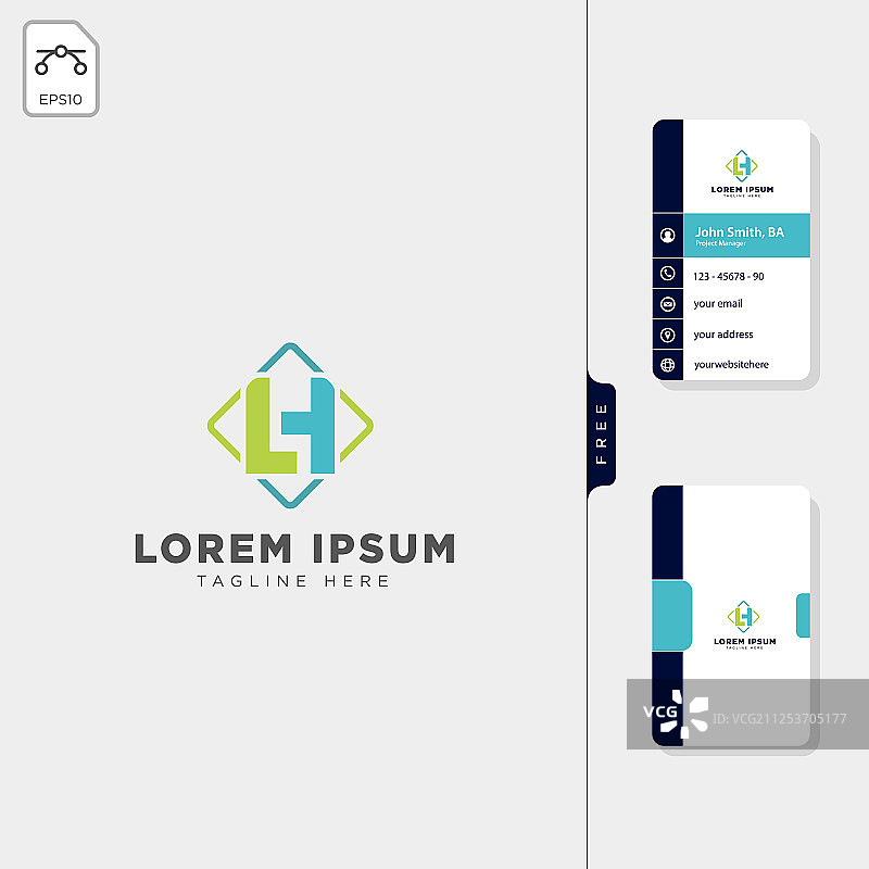 免费商业lh首字母logo模板图片素材