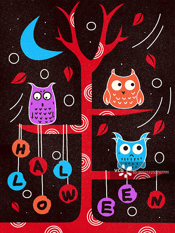 万圣节猫头鹰图片素材