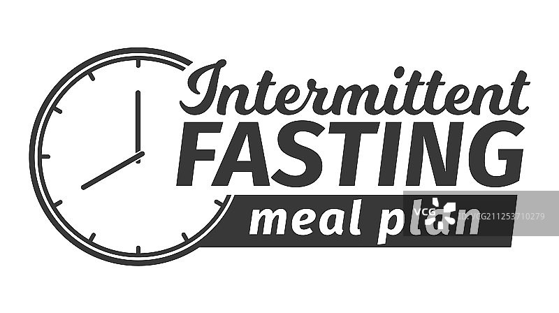 间歇性禁食餐饮计划时钟logo图片素材