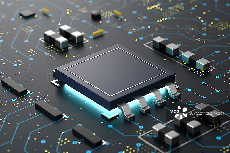 3D计算机芯片图片素材