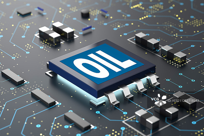 3D芯片和石油图片素材