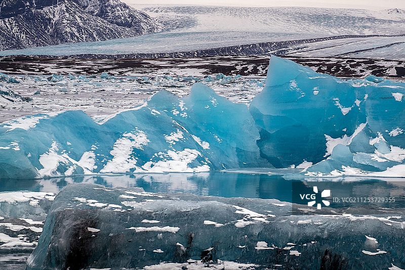 杰古沙龙冰河湖景观图片素材