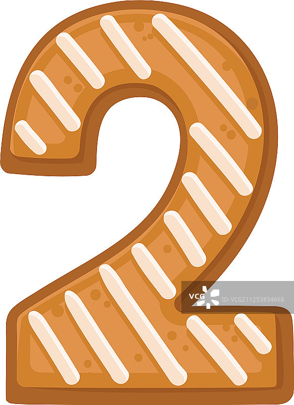 数字2形状的饼干图片素材
