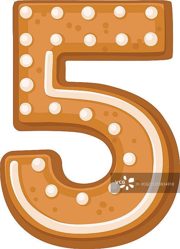 数字5形状的曲奇饼干图片素材