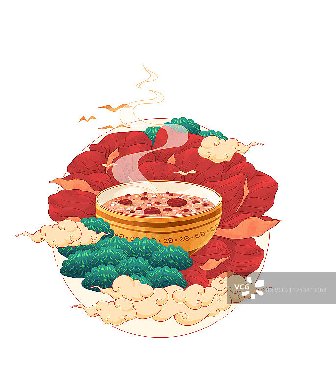 腊八节插画白底图片素材
