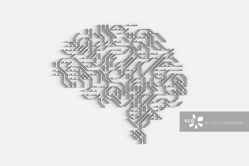 电路组成的大脑图片素材