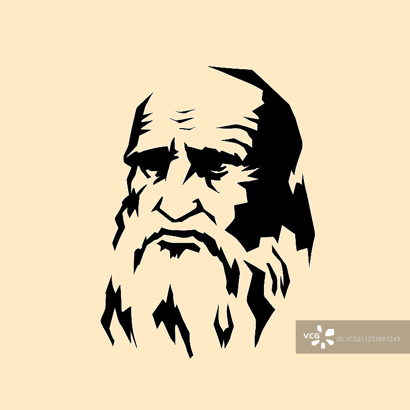 达芬奇风格化艺术家肖像图片素材