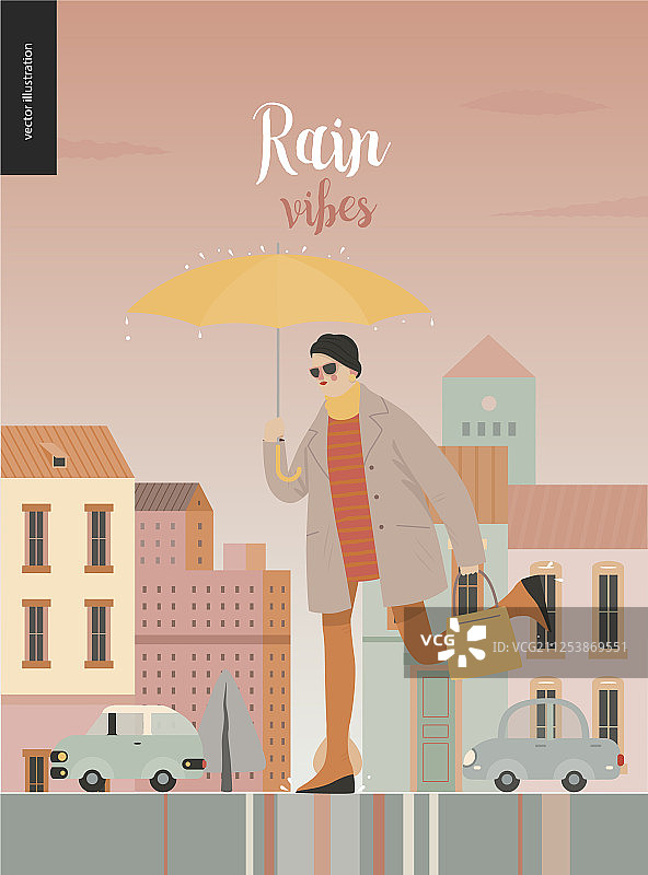 雨中奔跑的人图片素材