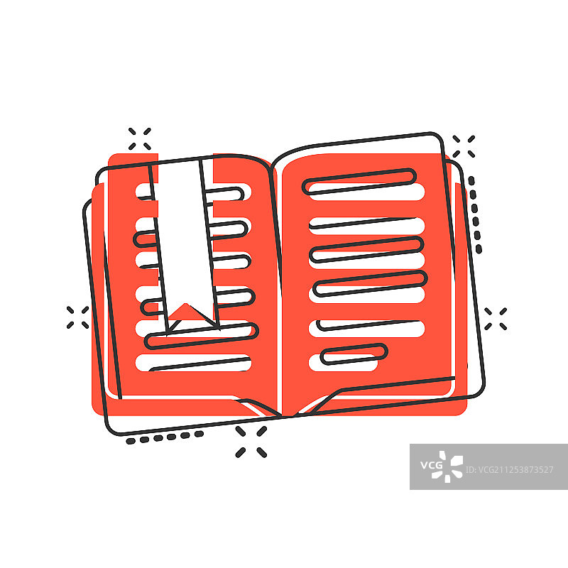 漫画风格的打开的书本图标图片素材