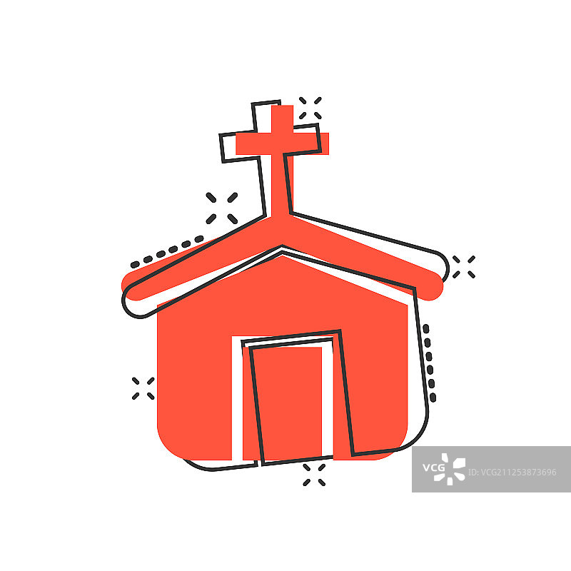 漫画风格的教堂图标图片素材