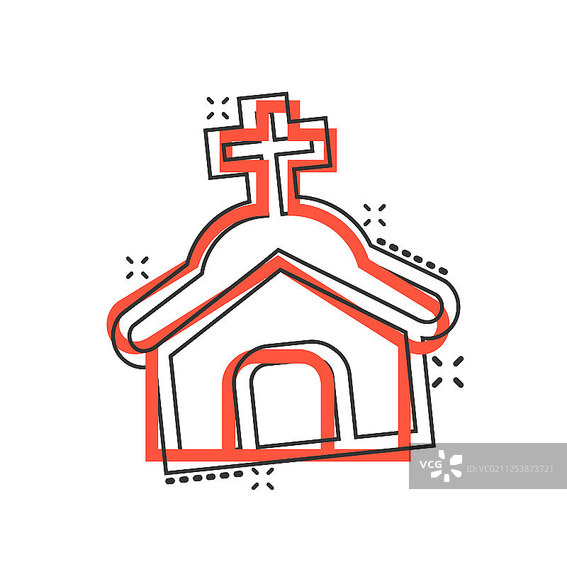 漫画风格的教堂图标图片素材