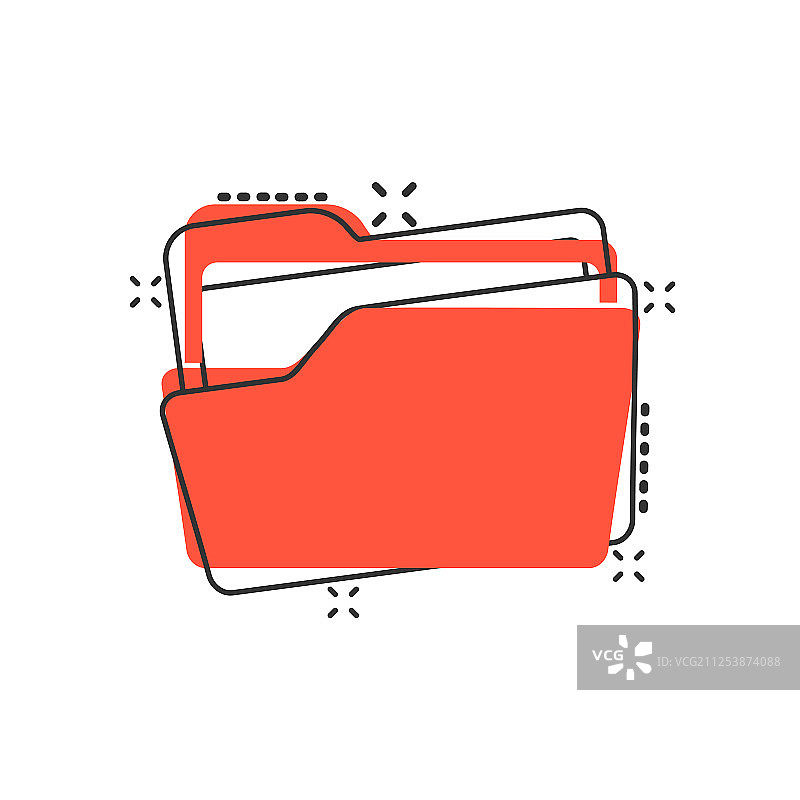 漫画风格的文件夹图标文档存档图片素材