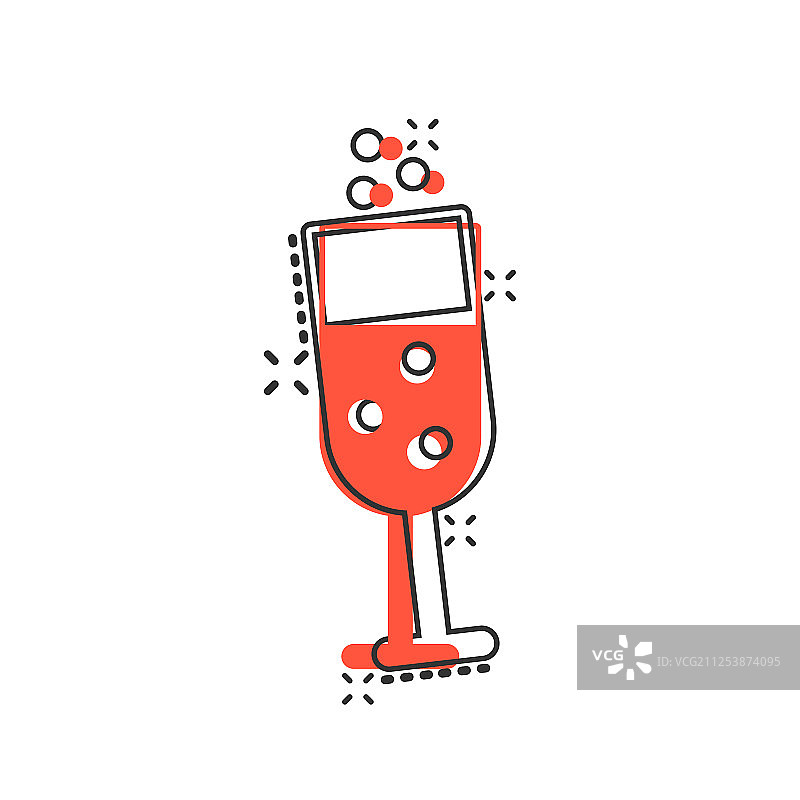 漫画风格的香槟酒杯图标图片素材