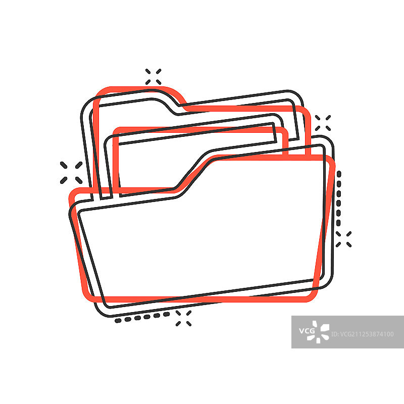 漫画风格的文件夹图标文档存档图片素材