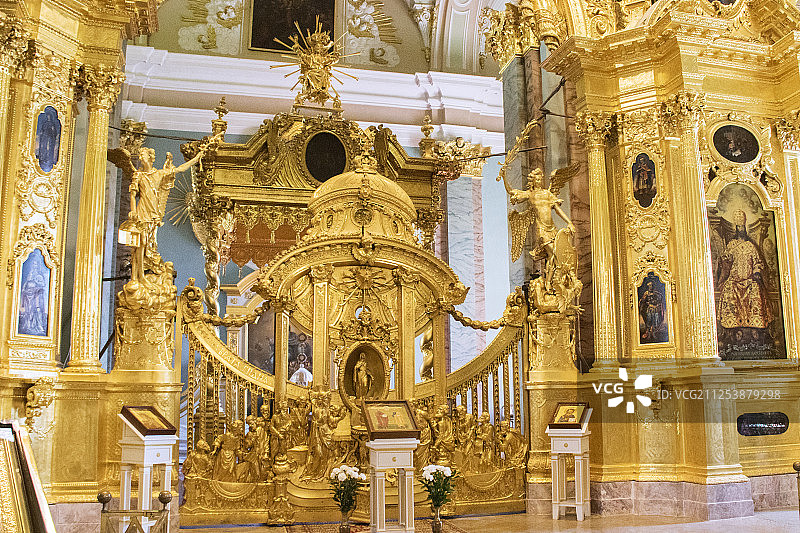 彼得保罗大教堂的中央圣坛门图片素材