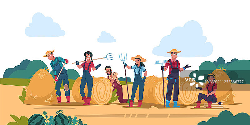 农业工作概念卡通农民图片素材
