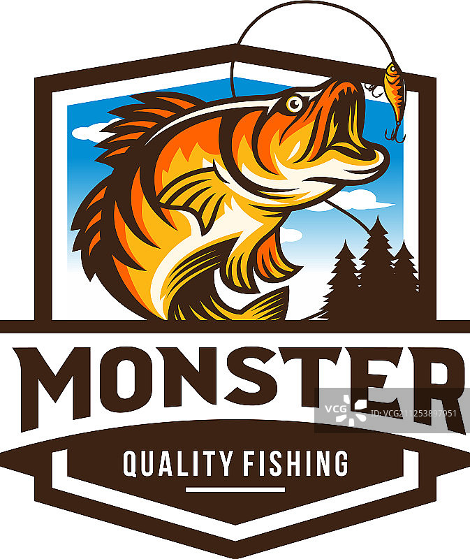 复古渔业徽章Logo标签图片素材