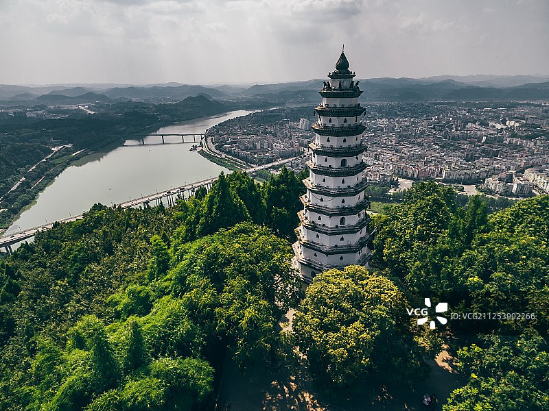 航拍阆中古城图片素材