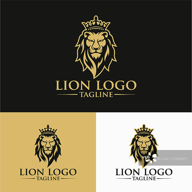 奢华狮王标志图案图片素材