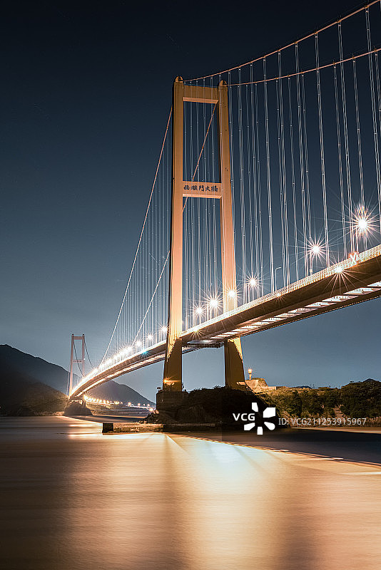 舟山西堠门大桥夜景图片素材