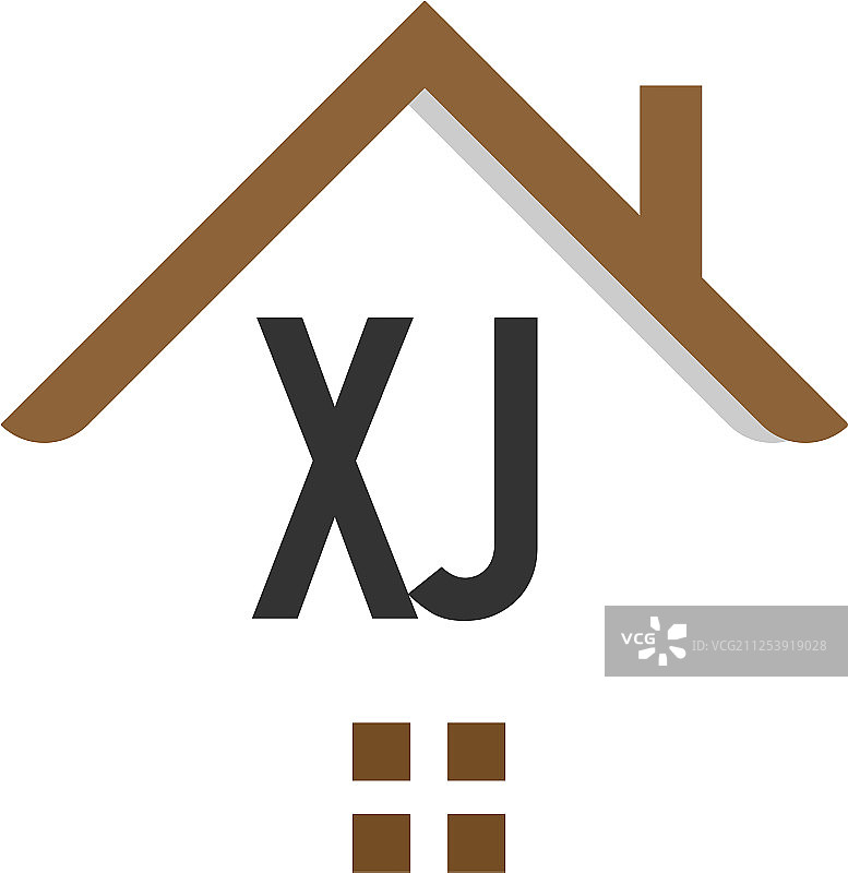 字母XJ建筑logo设计模板图片素材