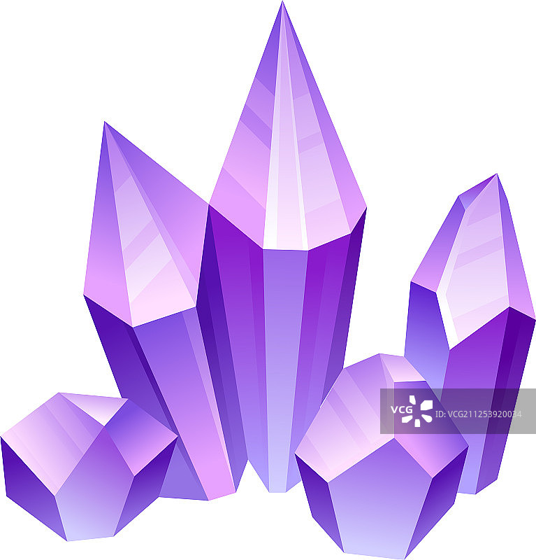 不同大小的紫色水晶图片素材