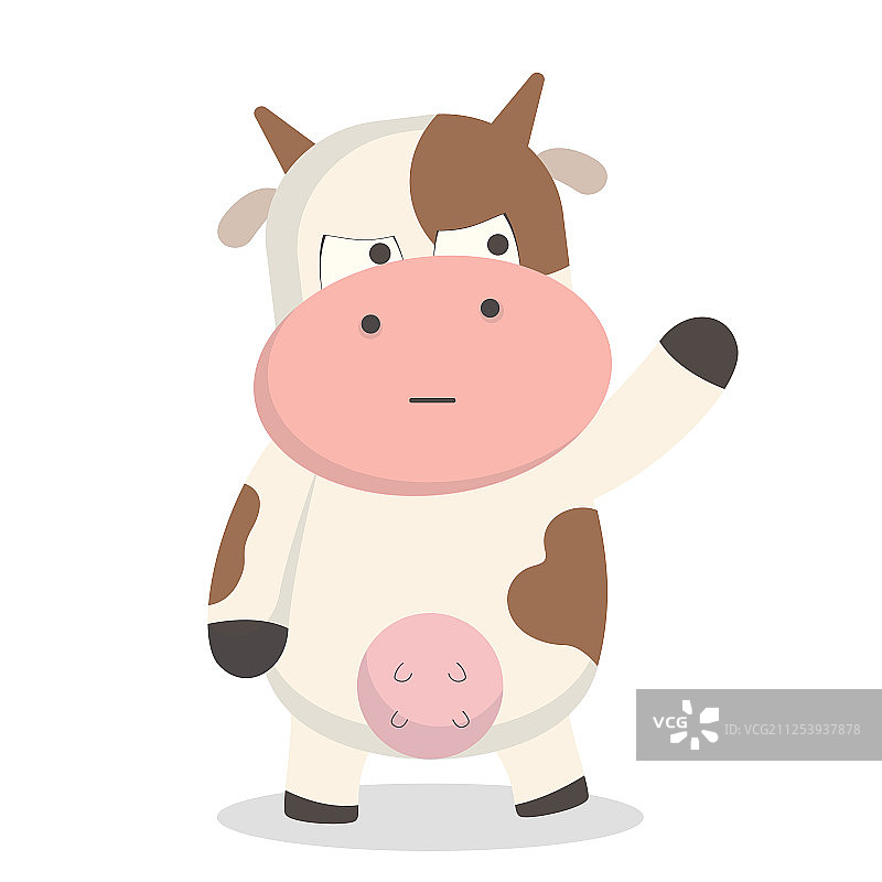 带有烦恼表情的可爱奶牛图片素材