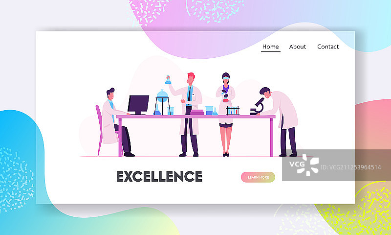 化学制药科学网站着陆页图片素材