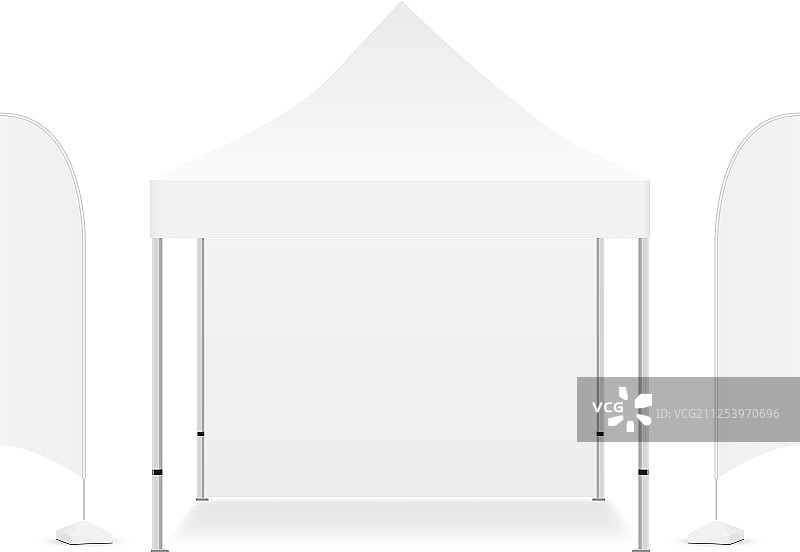 带两面旗帜的促销顶篷帐篷图片素材