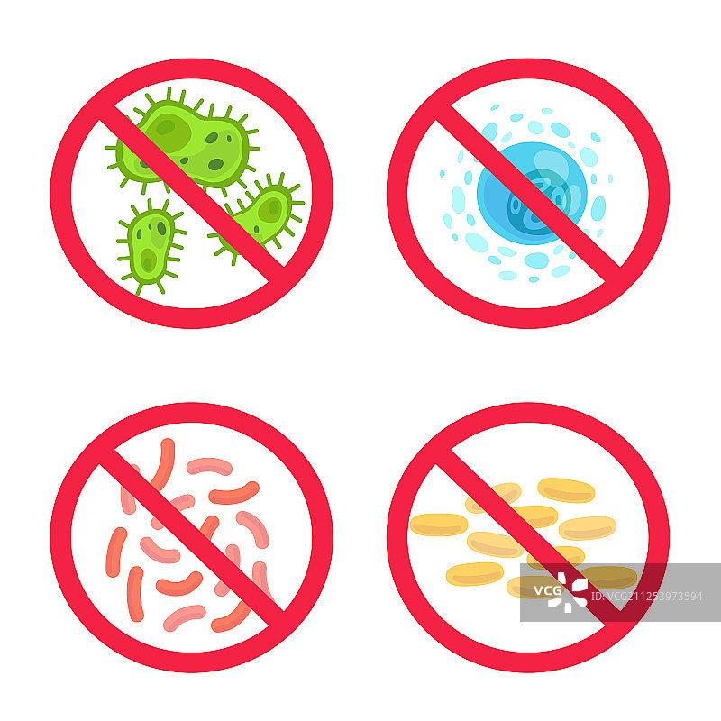 无细菌清洁抗菌控制标志图片素材