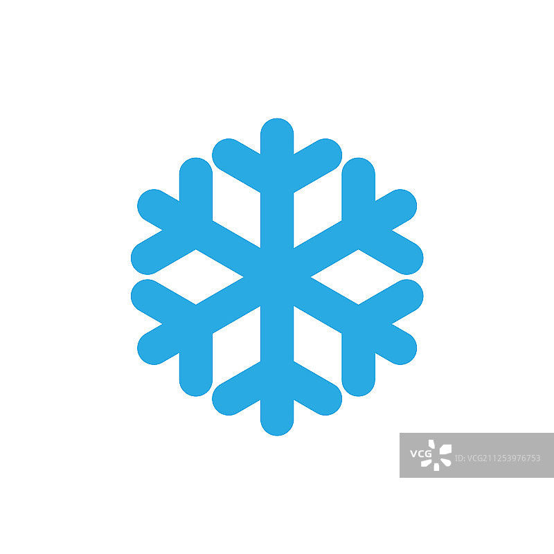 蓝色剪影雪花图标图片素材