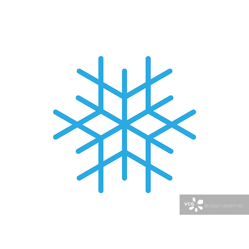 蓝色剪影雪花图标图片素材