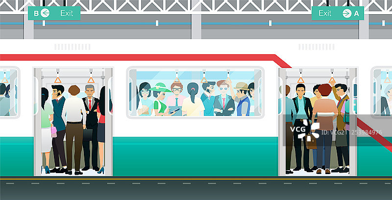 拥挤的地铁图片素材