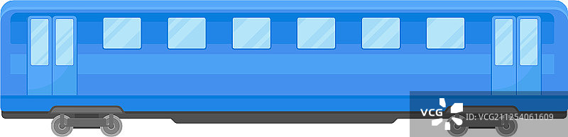 蓝色市郊电力火车车厢扁平设计图片素材