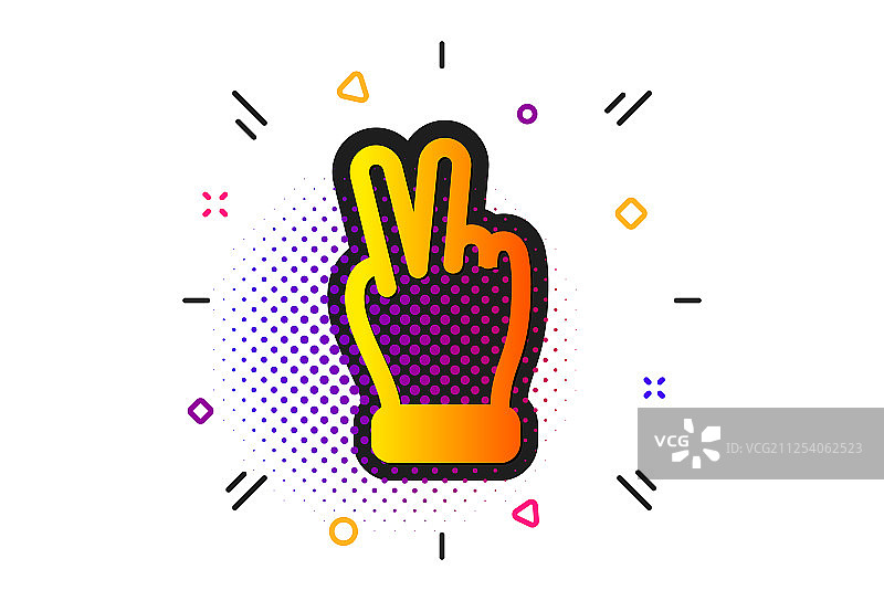 V字手势图标，双指手掌符号图片素材