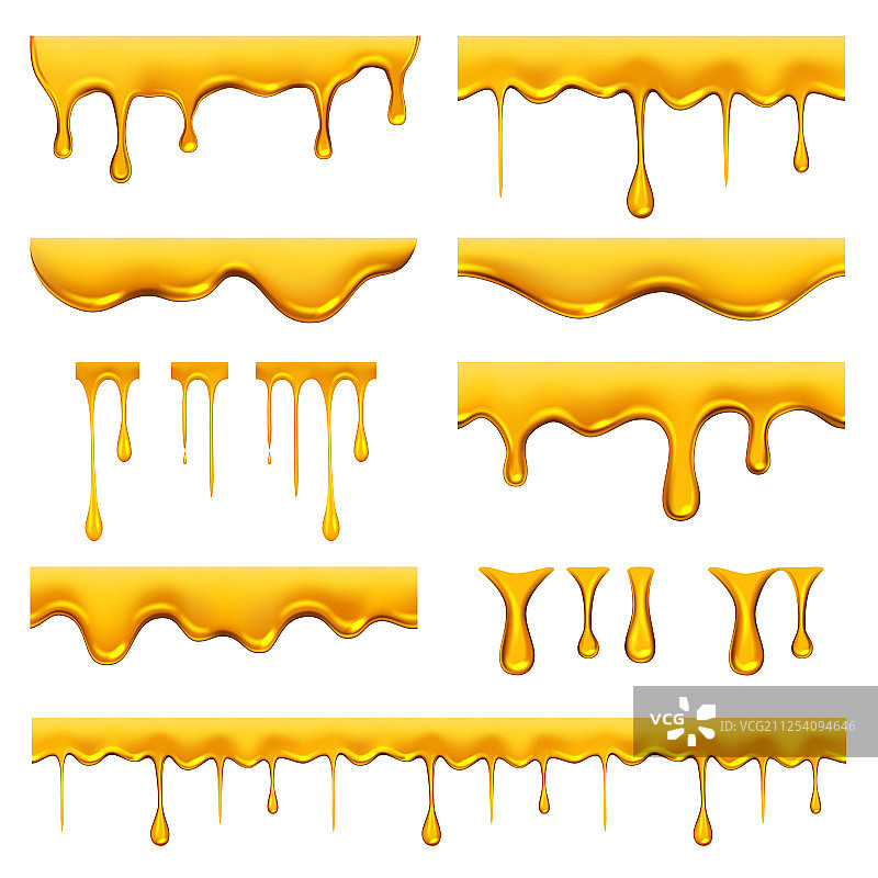 蜂蜜滴落液体金色油或酱汁食物图片素材