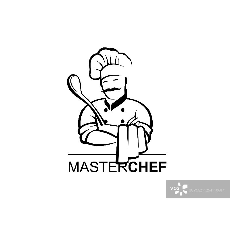 黑色厨师图标图片素材