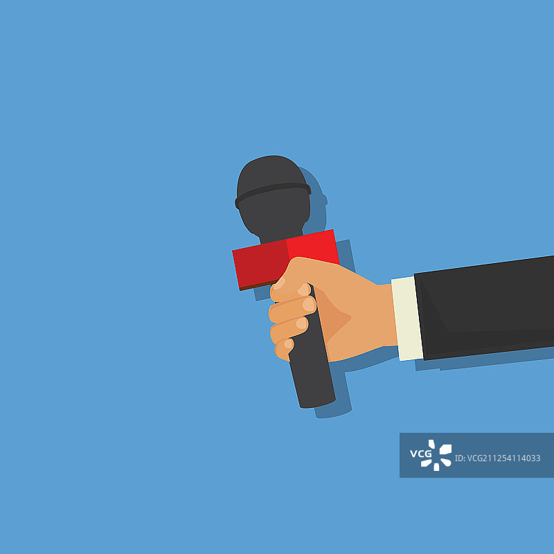 手持麦克风的新闻业概念图片素材